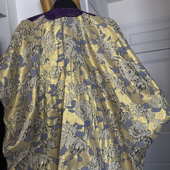 LUXURY CONSTANTINOPLE V Neck Floral Embellished Silk Maxi Dress Kaftan - Picture 8 of 15